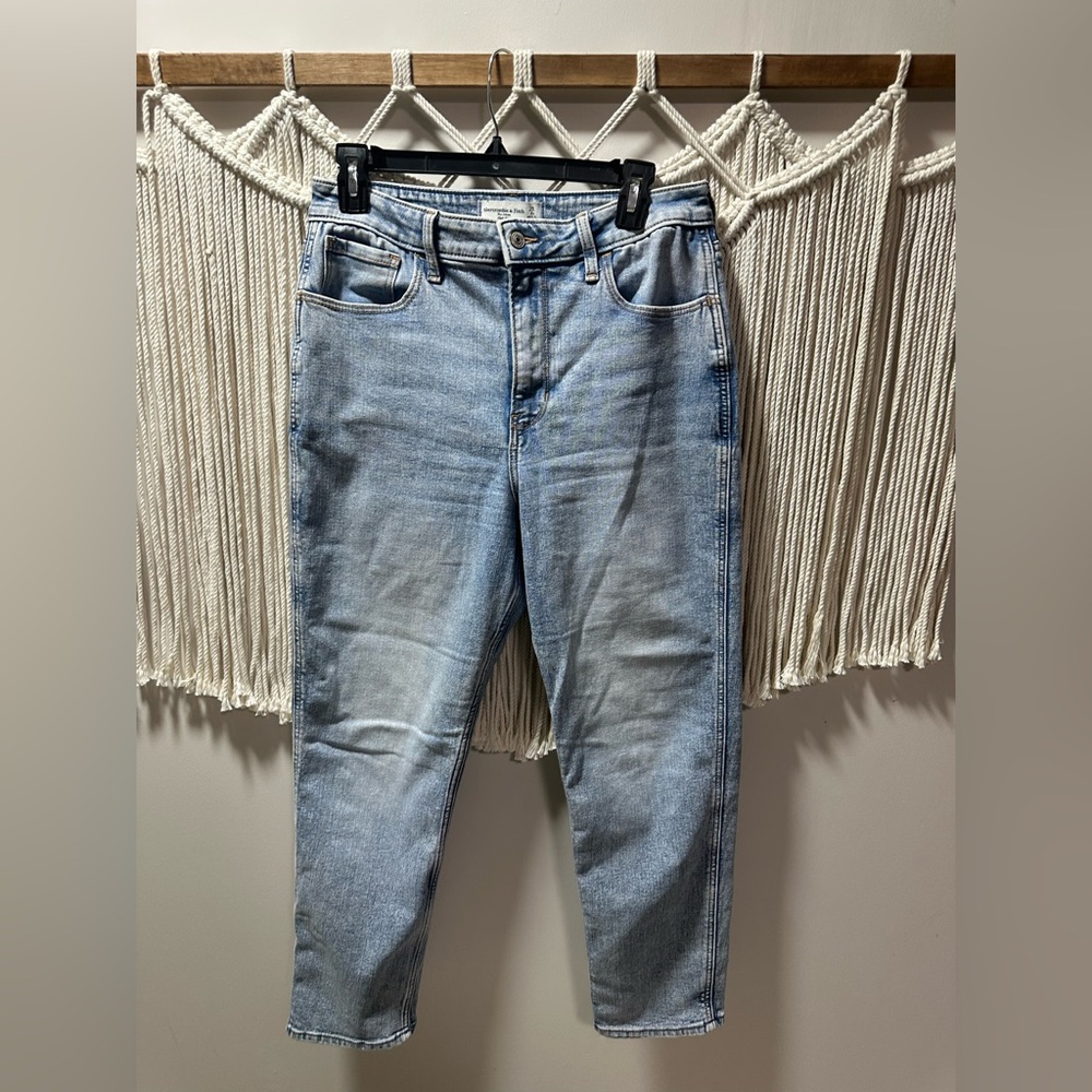 Abercrombie & Fitch Light Blue High-Rise Straight Jeans